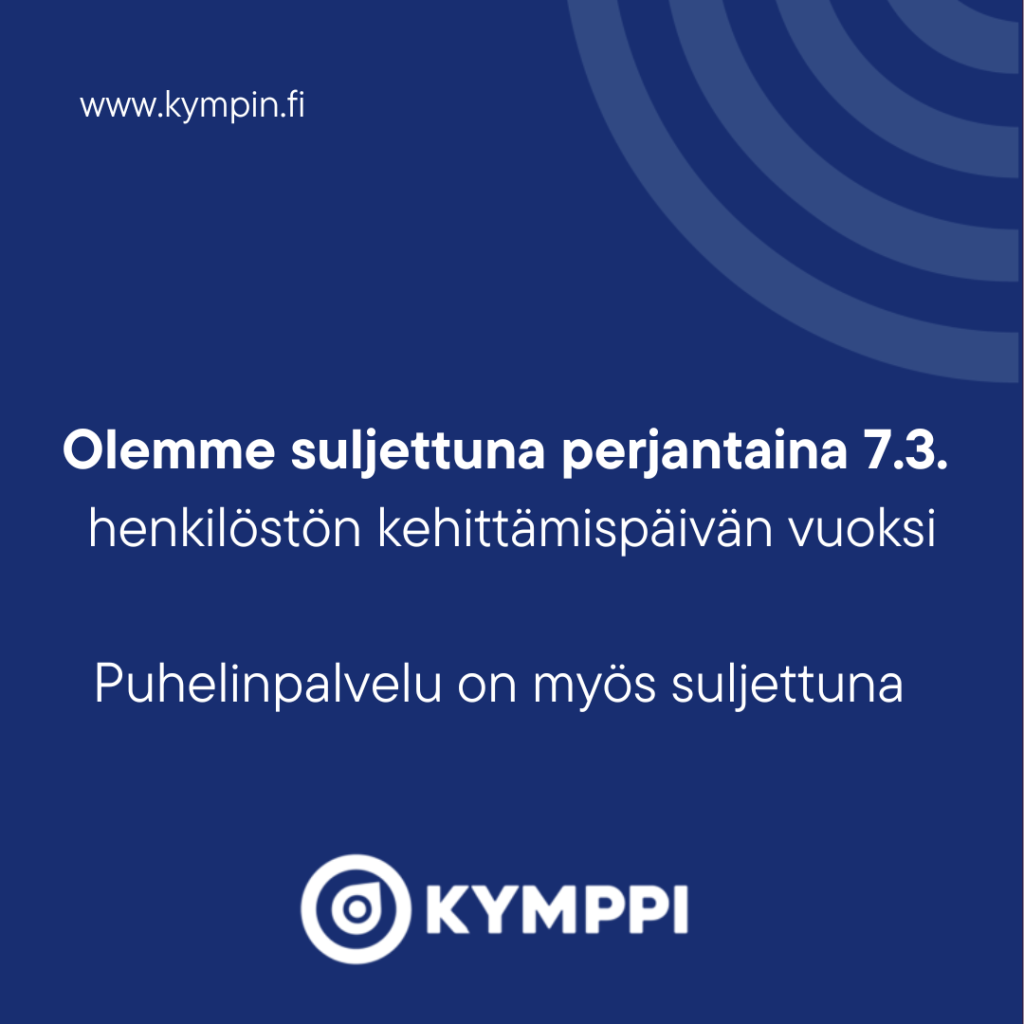 Olemme suljettuna 7.3.