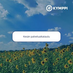Kesän palveluaikataulu